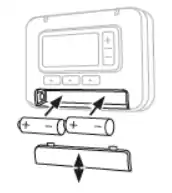 Włożyć baterie Honeywell T3R