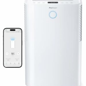 Pro Breeze Deumidificatore Compressor Intelligente 20L/G con Serbatoio dell'Acqua 4L e WiFi, Asciugatura dei Vestiti e sensore di umidità - Timer 24H, modalità Notturna per umidità, Muffa e condensa