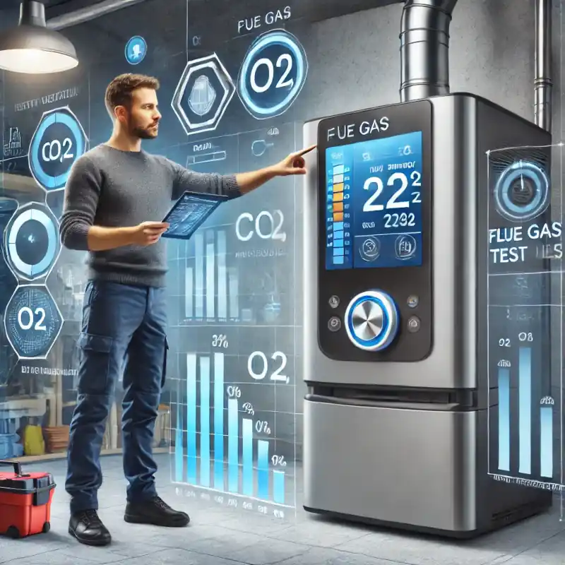 Flue gas analysis equipment for boiler testing